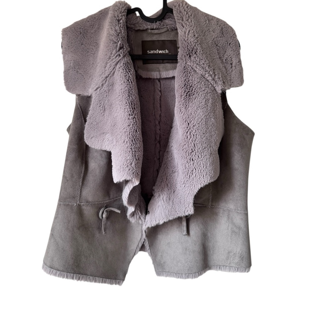 Sandwich Gray Faux Fur Vest